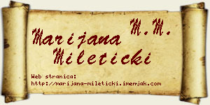 Marijana Mileticki vizit kartica